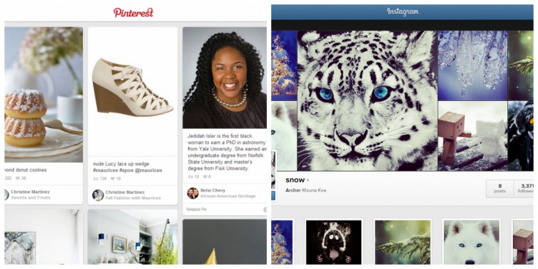 Pinterest and Instagram