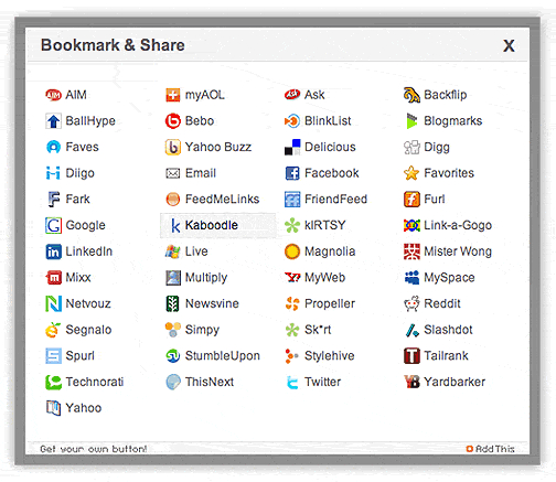 Share content via buttons