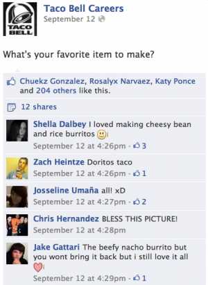 Taco Bell Facebook Question